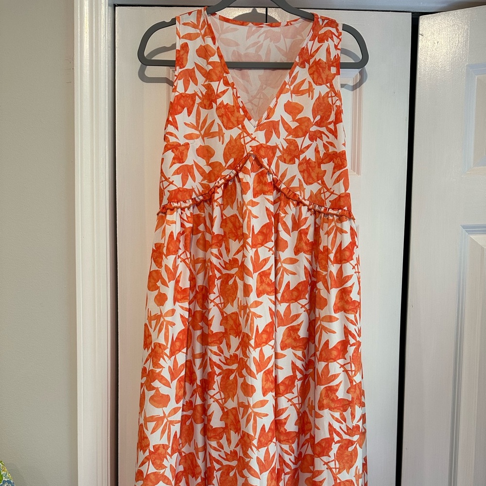 Floral Orange Size M Dress